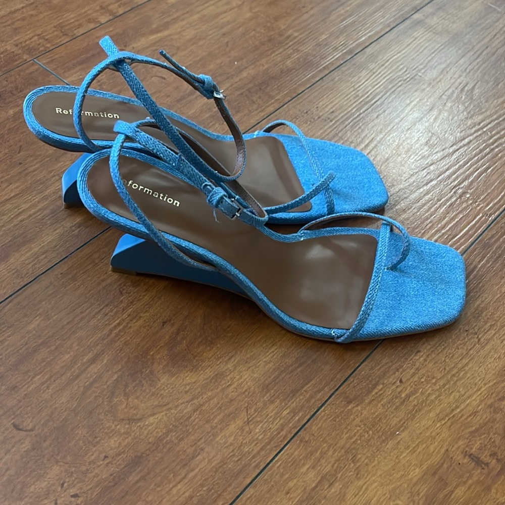 NWT Reformation Emilia wedges sandals - Picture 3 of 6